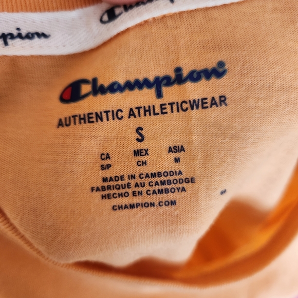 CHAMPION Womens Orange Crop Top Tshirt, Size Small - Picture 3 of 5